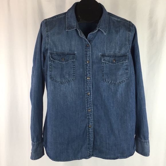 Before Damage Control Indigo Denim Button-Up - Picture 8 of 8